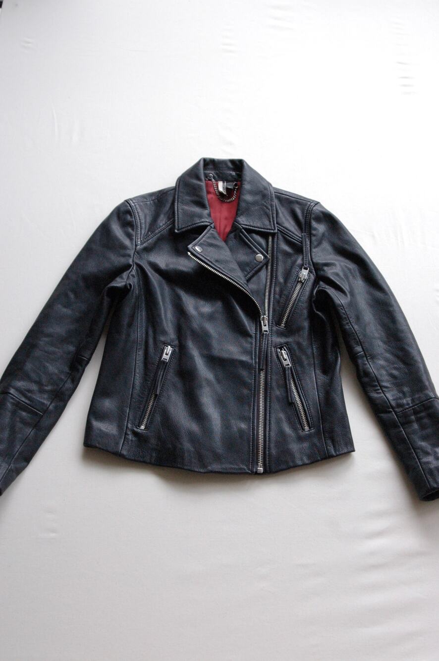 Topshop Rosemary Mack Goat Leather Moto Jacket Sz 6 Bikercore Indiesleaze